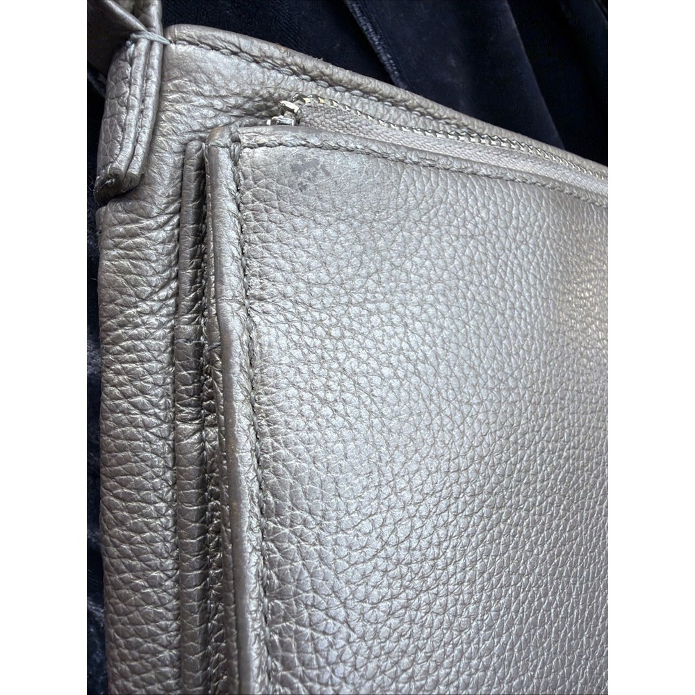 Brighton Barbados City Organizer Crossbody Leather Handbag ZINC PEARL - Picture 3 of 8